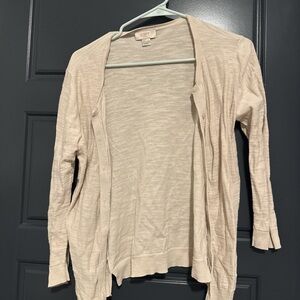 LOFT Women's Beige Open-Front Cardigan